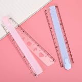2 Pcs Folding Transparent Geometric Ruler Set - School Stationery Kids view 3