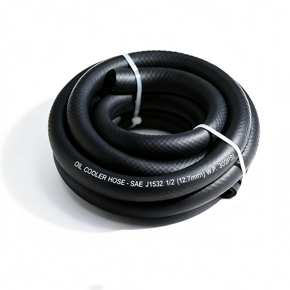 Photo 1 of 1/2 Transmission Oil Cooler Hose - SAE J1532 Power Steering Hose 5 FT, Ideal for Fuel, Hydraulic, and Power Steering 300PSI High Pressure