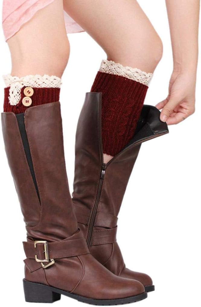Socks, FORUU 1 Pair of Womens Lace Stretch Boot Leg Cuffs Leg Warmers Topper Cuff