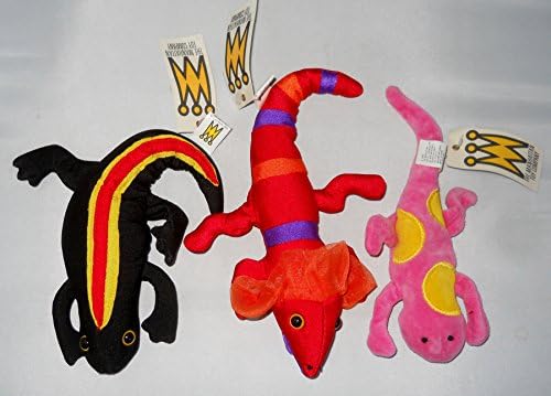 Set of 3 Lizards Plush Bean bag 8" The Manhattan Toy Company 1997