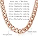 U7 Rose Gold Miami Cuban Chain Flat Link for Men Women Chunky Curb Chain Necklace 26 Inch