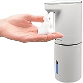 GentleJet JetFoam Automatic Foam Soap Dispenser - Touchless Electric Soap Dispenser, USB-C Rechargeable, Adjustable Foam Levels, 10 oz Countertop Hands-Free Soap Pump for Bathroom & Kitchen