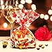JOYGOGO Valentine Cellophane Bags, 120 Pack with Twist Ties,Valentine Gift Bags for Kids, Perfect Valentines Treat Bags, Valentines Goodie Bags, 7 Assorted Styles