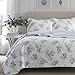 Laura Ashley - King Quilt Set - Cotton Reversible Bedding with Matching Shams, Lightweight & Soft Decor (Keighley Lilac, King)
