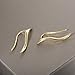 S.Leaf Ear Crawler Earrings for Women Climbers Earrings Sterling Silver Gold Climbers Earrings for Women