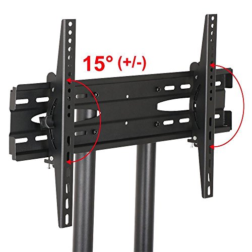 go2buy Mobile TV Cart Mount Stand for 32 to 65 Inch LED LCD Plasma Flat Screen Panels with Storage Shelves on Wheels
