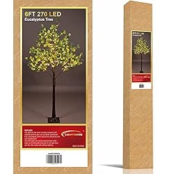 Lightshare 6FT Lighted Eucalyptus Tree 270 Warm