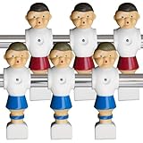 Brybelly Old-Style Foosball Men with Hardware (Set of 6), Red and Blue