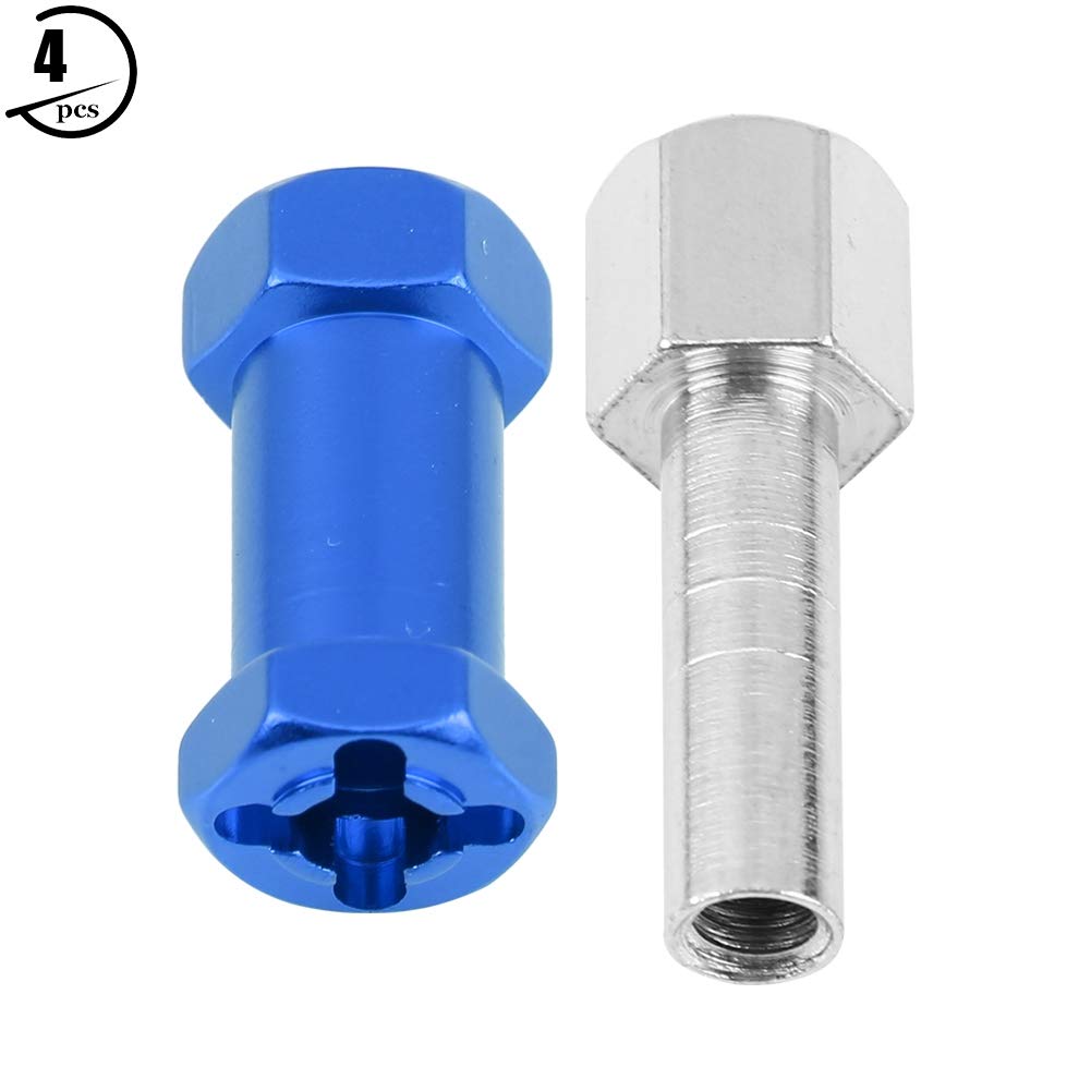 Zouminyy CHICIRIS 4pcs Hex Wheel Hub Metal Adapter for D90 AX10 CC01 SCX10 F350 RC Remote Control RC Crawler12mm (25MM-Blue)