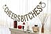 FECEDY Glittery Gold Cheers Bitches Letters and Ring Banner for Wedding Party Decoration