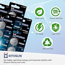 Kitosun CR2032 Batteries 3V Lithium Cell - Coin