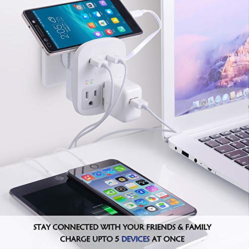 Safest Travel Adapter Kit, Dual USB for iPhone, Chargers, Cell Phones, Laptop Perfect for