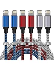 TOBUHI iPhone Charger [Apple MFi Certified] 6Pack 3/3/6/6/6/10 FT Nylon Braided Fast ChargingLightning Cable Compatible iPhone 13 12 11 Pro Max XS X