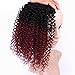 Kinky Curly Synthetic Hair Weave 16 18 20 Inches 3 Bundles Black and Burgundy Ombre Synthetic Hair Extensions