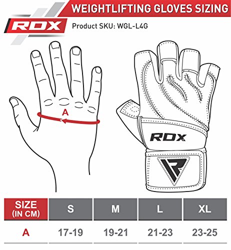 [- RDX Weight Lifting Gloves Leather Cowhide Gym Crossfit Workout Powerlifting Fitness Bodybuilding