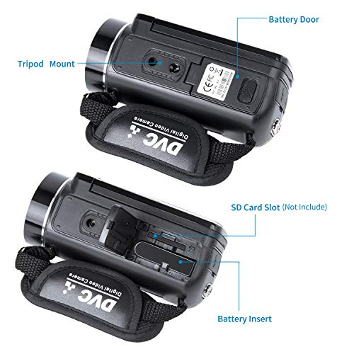 Camcorder Digital Video Camera Recorder Vlogging Camera Camcorder with Microphone YEEHAO 3.0 Inch Screen HD 24MP 1080P 30fps and 2 Batteries(303Sm) - Thumbnail 2