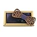 Amzchoice Classic Handmade Mens Wood Bow Tie with Matching Pocket Square Sets (2)