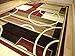 Contemporary Rug Multi-Colored Area Rugs 8x11 Rug Red Rug Living Room Carpet 8x10 Burgundy Modern Area Rugs (Large 8x11)