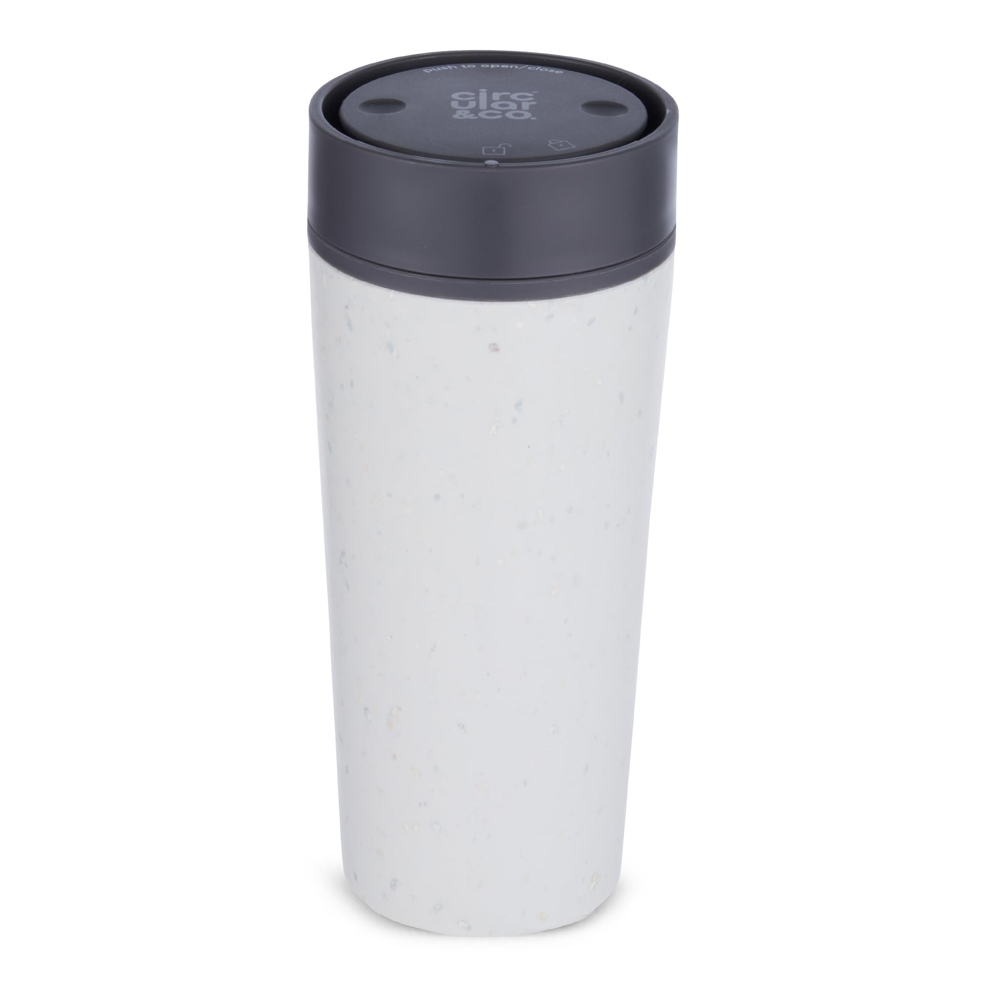 Circular & Co Pre 2026 (Previous Generation) Reusable Coffee Cup - 12oz/340ml - 100% Leakproof & Lockable - Push Top, One Hand Open, 360 Drinking - Recyclable - BPA Free - Dishwasher Safe