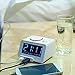 Homtime Digital Alarm Clock Charger with Dual USB Charging Ports,Indoor Thermometer,Dimmable LCD Larger Display and Snooze for Bedroom [Upgraded Version](White)