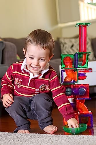Learn & Grow Magnetic Marble Run Expansion Pack - 85PCs Ultimate Marble Race Track, Magnet Tiles Accessories, Magnetic Ball Track, STEM Building Toys - Construction Toys for Toddlers & Kids Age 3+