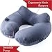 Inflatable Neck Pillow - Inflatable Travel Pillow Set for Airplane - Neck Travel Pillows for Women - Airplane Pillow for Men with Packsack - Soft Velvet Flight Pillow