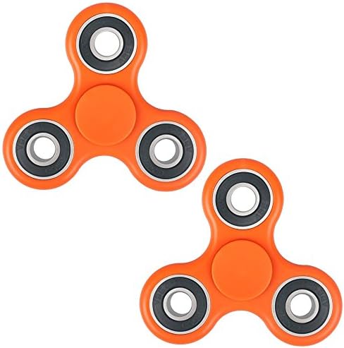 PSF Fidget Toy Spinners Set of 2 - Multiple colors - Black, White, Red, Green, Blue, Pink, Glow in the Dark (Orange)