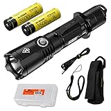 NITECORE MH25GTS 1800 Lumen Rechargeable Tactical Flashlight with 2x High Performance Batteries and LumenTac Battery Organizer