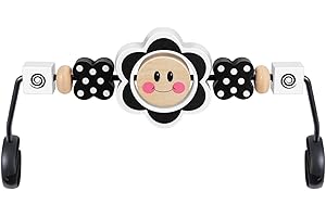 iGRATENS Baby Bjorn Bouncer Toy Bar, Upgrade Toy for Baby Bouncer Soft & Bliss, Easy to Attach and Remove, Child-Friendly Materials, Exciting Design for Curious Babies, Black and White Flowers