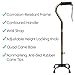 Vive Quad Cane - Walking Stick for Men and Women - Lightweight Adjustable Staff - Comfortable Right and Left Hand Grip for Stability Support - Four Prong Sturdy Aluminum Travel Aid - 4 Tip Bronze