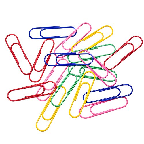 Morepack 30 Pcs 4" inch (100mm) Mega Large Jumbo Giant Big Paper Clips,Vinyl Coated,Massive Mega - Multicolor