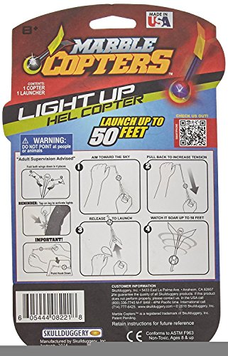 Skullduggery Marble Copters Light-Up Launch-Powered High Flying Finger Rocket Copter