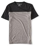 Aeropostale Men's Thin Stripe Colorblock Tee Shirt M Medium Heather Grey