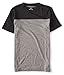 Aeropostale Men's Thin Stripe Colorblock Tee Shirt M Medium Heather Grey