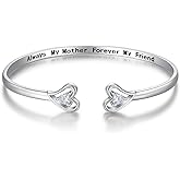 Cross Bracelet for Women Sterling Silver Faith Hope Love Engraved Open Bracelet Religious Adjustable Jewelry Mothers Day Birthday for Women Gifts
