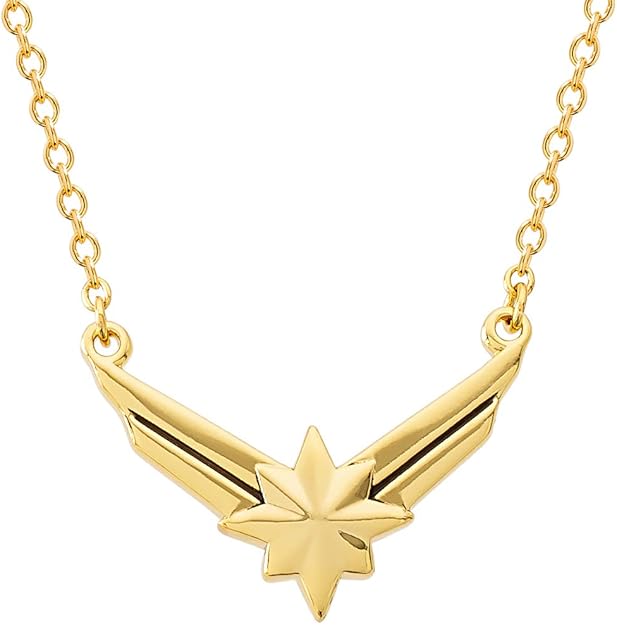 Marvel’s Captain Marvel Hala Star Logo Yellow Gold Plated