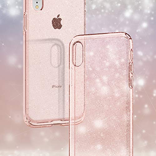 Spigen Liquid Crystal Glitter Funda iPhone XR 6.1" con Protección TPU Flexible y Ligero para iPhone XR 6.1" (2018) - Rose Quartz - Imagen 3