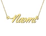 Aoloshow Naomi Name Necklaces for Womens 18k Gold