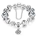 Presentski Fashion Charm Bracelet for Teen Girls and Women with Safe Chain Flower Themed Black Charms 7.9 Inches