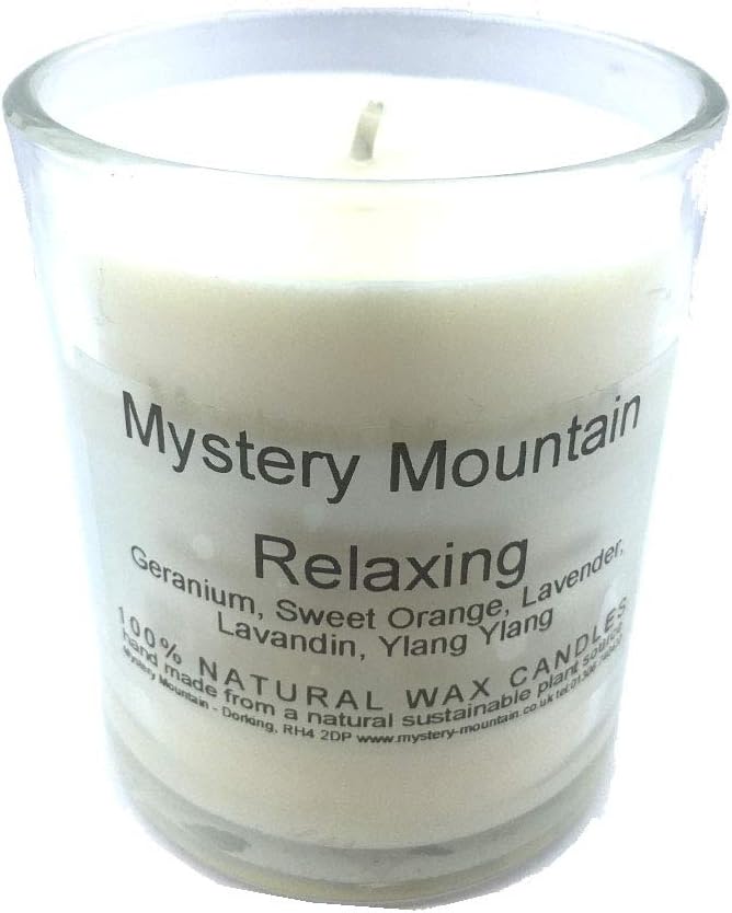 Lovely Small Glass Votive Relaxing Scented Natural 100% Plant Wax Candles in Gift Box (Relaxing)