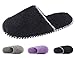 HomeTop Women’s Cozy Plush Fleece Slip On Memory Foam House Slippers (Medium / 7-8 B(M) US, Black)