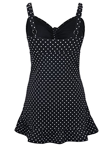 Polka Dot Tie Back Navy One Piece Swimdress