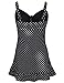 Septangle Women's One Piece Polka Dot Body Shaping Ruffled Hem Swimdress