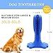 Bzonsmart Dog Toothbrush Stick Dental Care Brushing Stick, Natural Rubber Toothbrush for Large & Medium Dogs Pets (Blue)