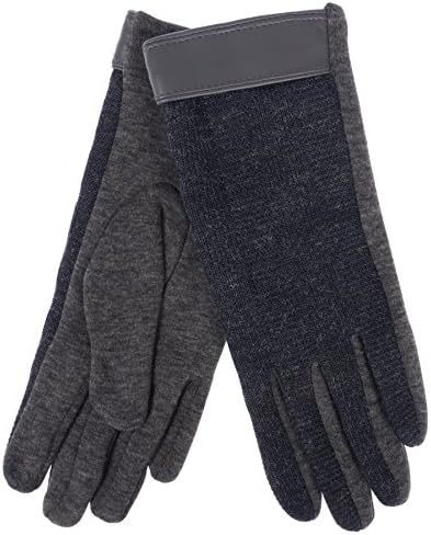 Alpine Apexx Women's Knit &amp; Leatherette Trim Touch Screen Gloves (Black)