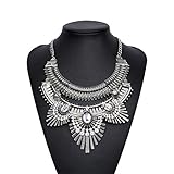 Lanue Thkmeet Vintage Gypsy Bohemian Ethnic Tribal Boho Statement Pendant Necklace,Owl Style