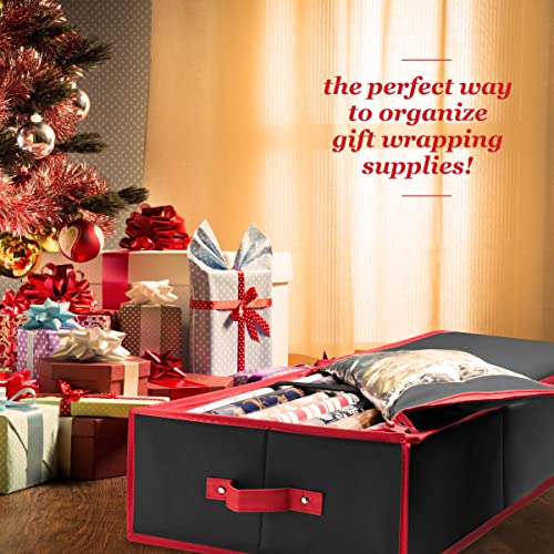HOMIOR Gift Wrap Organizer, Christmas Wrapping Paper Storage Bag w