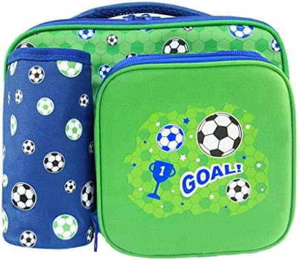 football lunch bag and bottle