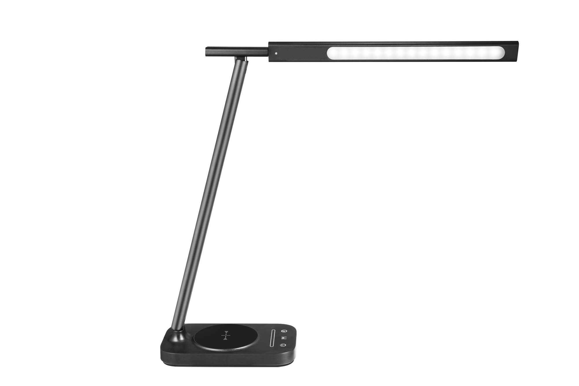 LED Desk Lamp with 10W Fast Qi Wireless Charger, Compatible with i-Phone Samsung Galaxy Phones and Note/pad, 3 Color Modes Dimmable Reading Table Lamp, Touch Control with USB Charging Port