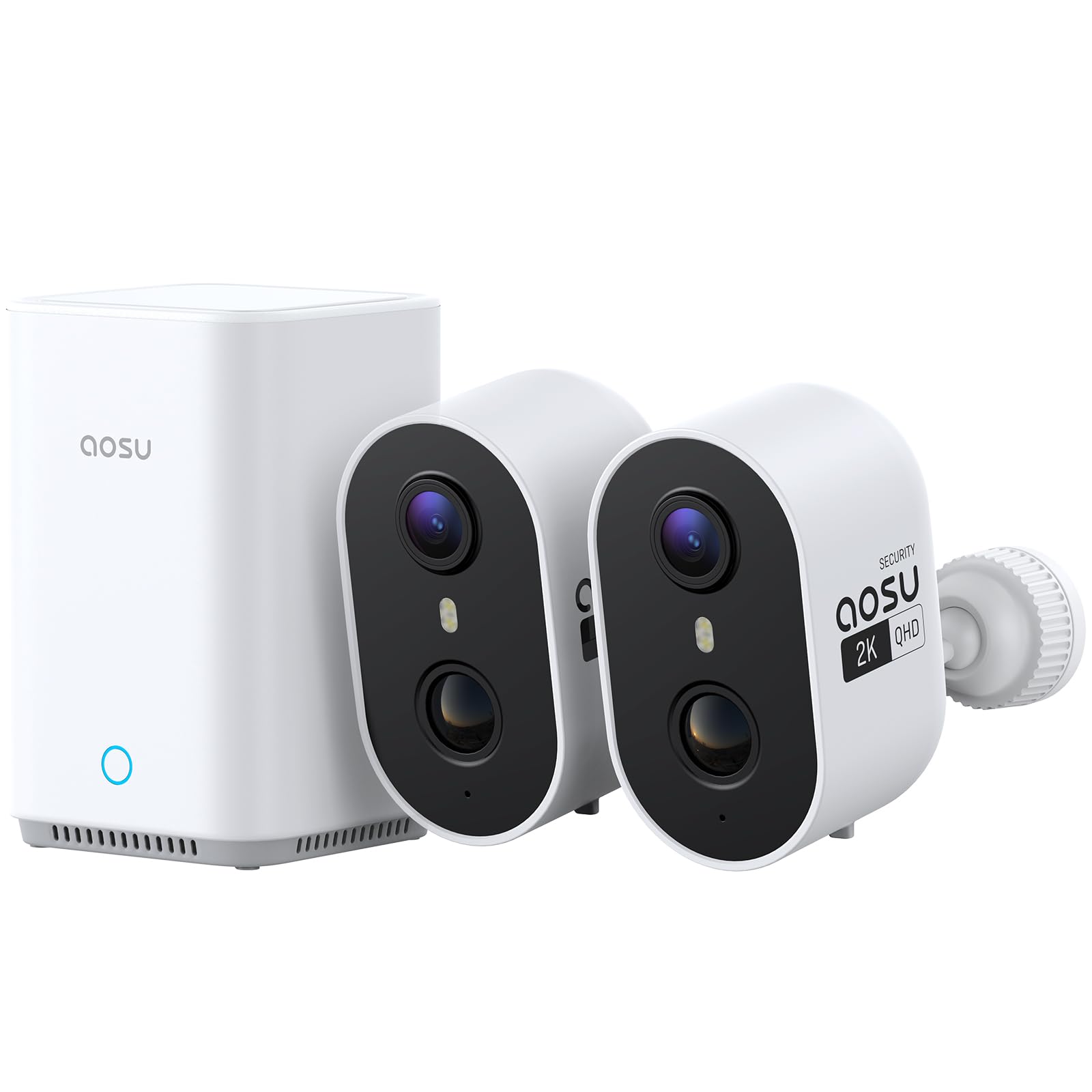 Photo 1 of aosu Security Cameras Wireless Outdoor Home System, True 2K HD, Color Night Vision, Long Battery Life, Spotlight & Siren Alarm, Motion Detection, No Subscription Required, 2-Cam-Kit